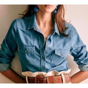 NWT Sézane Servanne Denim shirt